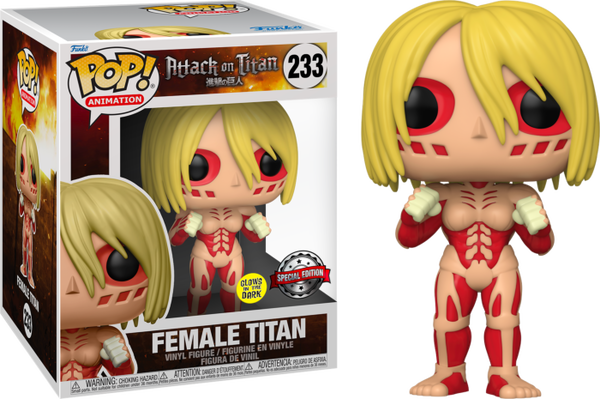 Funko Pop Attack on Titan Female Titan #233 Glow in the Dark Exclusive Special Edition Figure