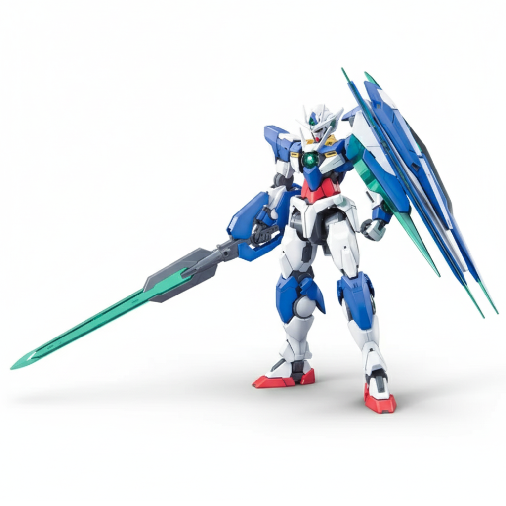 Bandai MG 1/100 GN-0000+GNR-010 00 Qan[T] – Mobile Suit Gundam 00 Model Kit