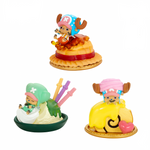 Three Chopper figurines from the One Piece series by Banpresto on a white background